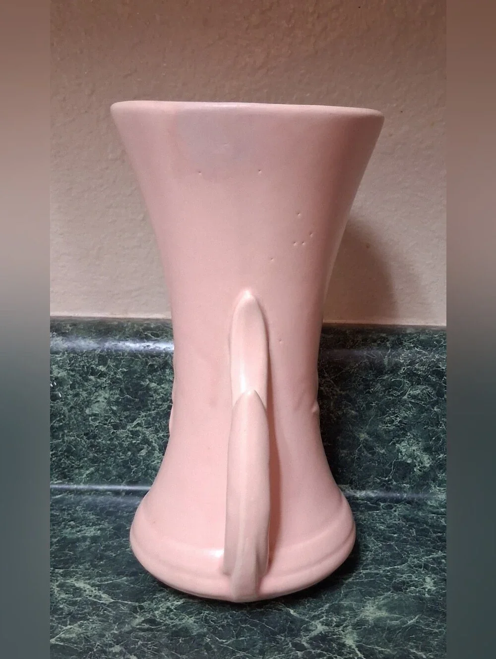 Vintage McCoy Pottery Pink  Handled Vase 8  1/2